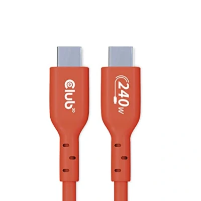 Afbeelding van club3D USB C kabel 2.0 stekker 1.00 m Oranje CAC 1511