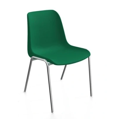 Afbeelding van Kantinestoelen Rome kunststof stapelbaar groen koppelbaar