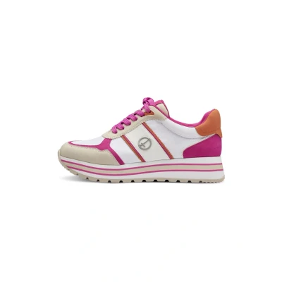 Afbeelding van Tamaris Sneakers laag, Dames, Maat: 39, Fuxia comb Imitatieleer/ textiel