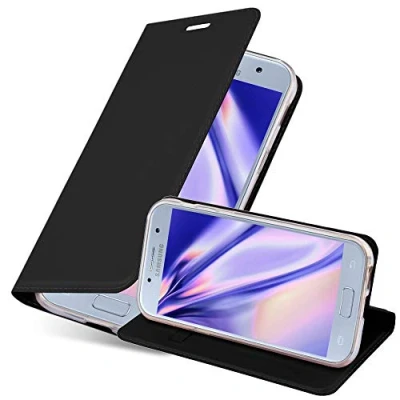 Afbeelding van Cadorabo Hoesje geschikt voor Samsung Galaxy A5 2017 in CLASSY ZWART Beschermhoes met magnetische sluiting, standfunctie en kaartvakje Book Case Cover Etui