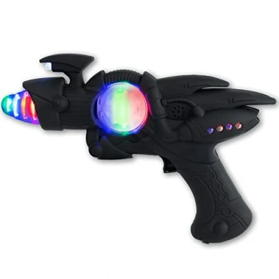 Afbeelding van Space Gun verlicht LED knipperend speelgoed zwart