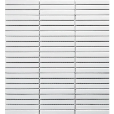 Afbeelding van The Mosaic Factory Sevilla mozaïektegel 1.2x9.2x0.8cm voor wand kitkat mini finger Keramiek Glans Wit