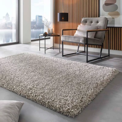 Afbeelding van Hoogpolig Vloerkleed Gemêleerd Shaggy Prime Wit/zilver 133x195 Cm