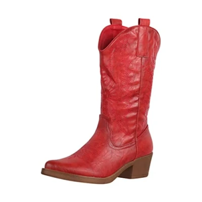 Afbeelding van Elara Cowboy/Bikerlaarzen, Dames, Maat: 41, Rot Kunststof