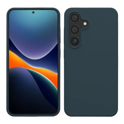 Afbeelding van kwmobile telefoonhoesje geschikt voor Samsung Galaxy S24 Hoesje met siliconen coating Smartphone case in leisteen