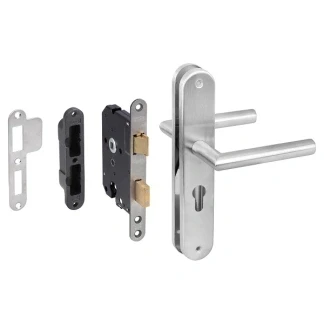 Afbeelding van Deurbeslag Deurklink met cilinderschild Starx 55 mm