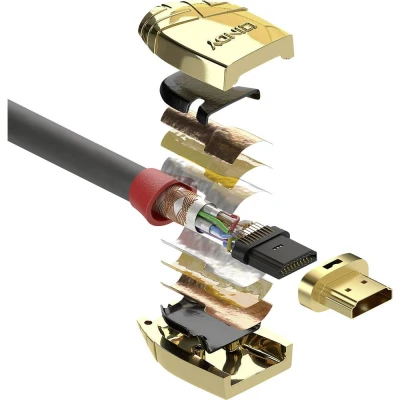 Afbeelding van LINDY 37862 HDMI kabel Aansluitkabel A stekker, stekker 2.00 m Grijs 4K UHD