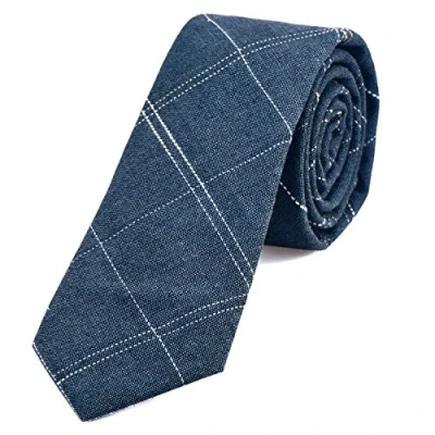 Afbeelding van DonDon Gestreepte katoenen stropdas 6 cm, Blauwe Jeans