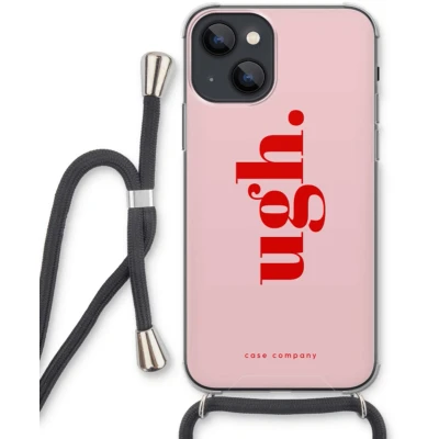 Afbeelding van Case Company® hoesje met Koord geschikt voor iPhone 13 mini Ugh Telefoonhoesje Zwart Extra Bescherming aan alle Kanten en Over de Schermrand
