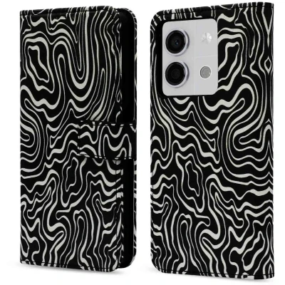 Afbeelding van imoshion Hoesje Geschikt voor Xiaomi Redmi Note 13 (5G) Met Pasjeshouder Design Bookcase smartphone Meerkleurig / Black And White