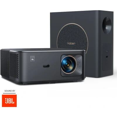 Afbeelding van Yaber K2S PRO Beamer Inclusief Sub Woofer Projector Audio by Dolby Sound JBL 1000 ANSI Lumens &amp; 1080P FHD Geïntegreerde Bluetooth Speakers Draagbare Zwart