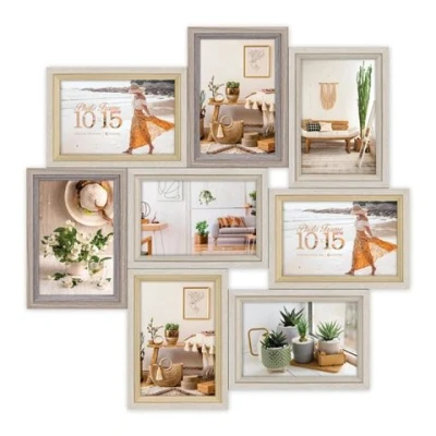 Afbeelding van ZEP Houten Multi Fotolijst ZARA 8Q in bruin tinten voor 8 foto&#039;s 10x15 (afmeting 47x47 cm) VZ882