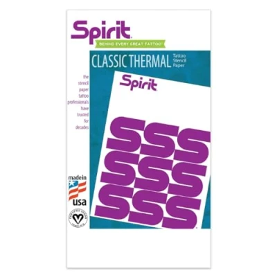 Afbeelding van Spirit Classic Doos met 100 Paars Thermische Transfer Hectograaf Papier (21,5 x 35,5cm) Tattoo stencil Vegan Paper EXTRA LONG