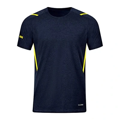 Afbeelding van T shirt Challenge Marine gemeleerd/fluogeel / 164