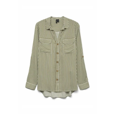 Afbeelding van Vero Moda Blouse Vmbumpy L/s Shirt New Wvn Ga Noos 10275283 Capulet Olive Dames Maat S