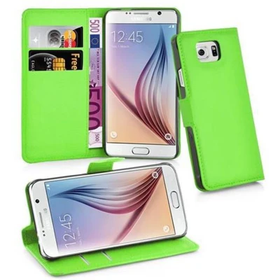 Afbeelding van Cadorabo Hoesje geschikt voor Samsung Galaxy S6 in MUNT GROEN Beschermhoes met magnetische sluiting, standfunctie en kaartvakje Book Case Cover Etui