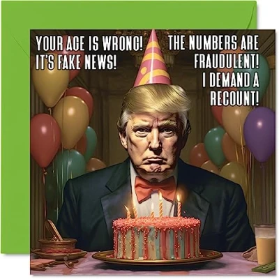 Afbeelding van Grappige verjaardagskaarten voor mannen en vrouwen Fake News Verjaardagskaart mama, papa, zus, broer, dochter, oom, tante, oma, opa, collega, beste vriend, 145 mm x