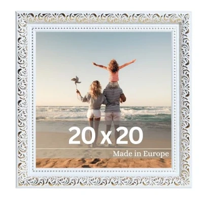 Afbeelding van VictoR Rubens Vintage fotolijst 20 x cm wit goud lijst 30 mm echt glas barok antiek vierkante