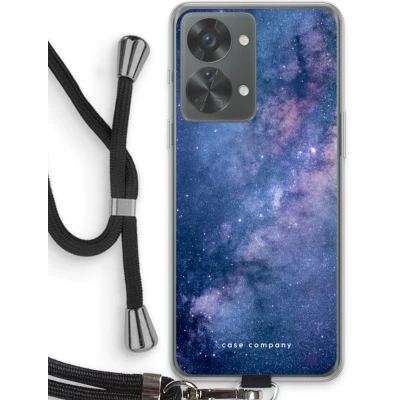 Afbeelding van Case Company® hoesje met Koord geschikt voor OnePlus Nord 2T Nebula Telefoonhoesje Zwart Bescherming aan alle Kanten en Over de Schermrand