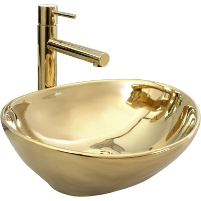 Afbeelding van REA Sofia Opzetwastafel Waskom 41 x 34.5 15 cm Glans Goud