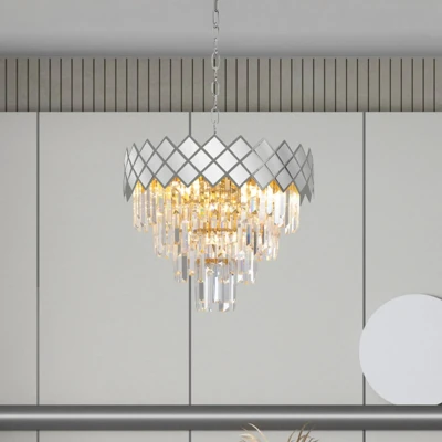Afbeelding van Hanglamp Carisma metaal chroomkleurige glaskristallen, Ø 50 cm