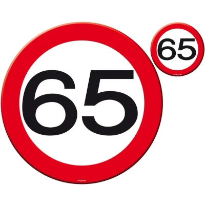 Afbeelding van Placemat met onderzetter 65 jaar 4 stuks
