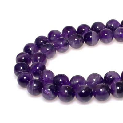 Afbeelding van MJDCB 43 stuks 8 mm natuurlijke ronde amethist kralen voor het maken van sieraden, armbanden, halskettingen