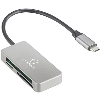 Afbeelding van Renkforce RF PCR 210 Externe geheugenkaartlezer USB C 5Gbps Zilver