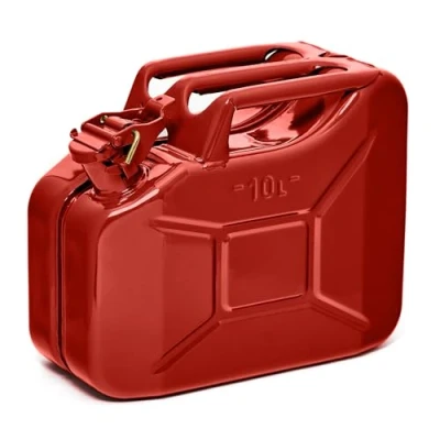Afbeelding van BW© Metalen jerrycan voor brandstof, 10 liter, rood, RAL 3000, TÜV getest en VN goedkeuring, Made in Europe
