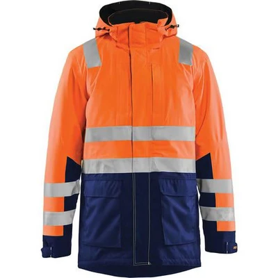 Image de Parka haute visibilité orange fluorescent/marine
