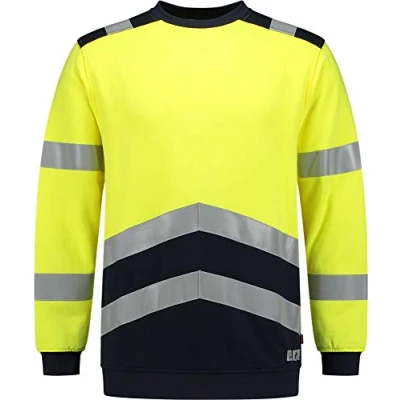 Afbeelding van Tricorp 303002 Sweater Multinorm Bicolor Fluo Geel/Inkt 5XL