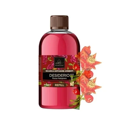 Afbeelding van Lady Venezia navulverpakking voor geurdispenser, navulverpakking, diffuser, 500 ml, aromatherapie, gemaakt in Italië (granaatappel)