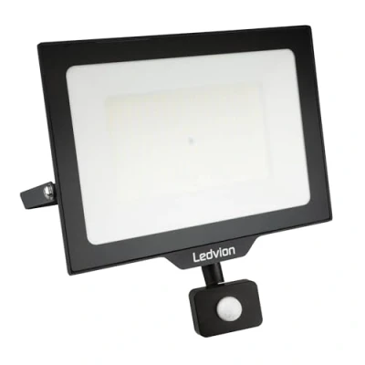 Afbeelding van Ledvion Osram led schijnwerper met bewegingssensor, 150 W, 6000 K, 18000 lumen, IP44 bewegingsmelder en snelaansluiting