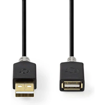 Afbeelding van USB verlengkabel 2 meter 2.0 (Vertind koper, Verguld)