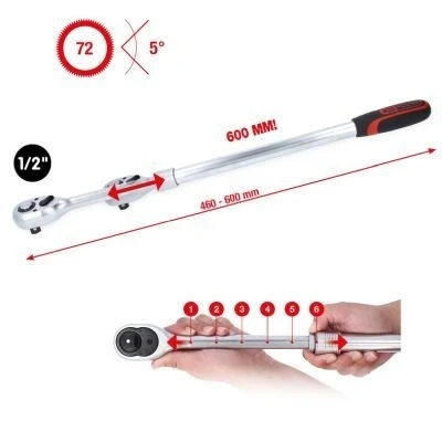 Afbeelding van KS TOOLS 914.1205 Omschakelratel 72 12,5 (1/2&quot;)mm (inch) Chroom vanadium staal