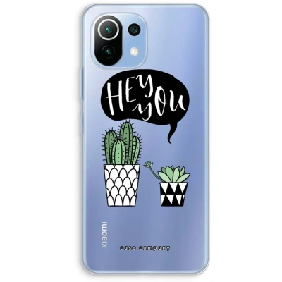 Afbeelding van Case Company® hoesje geschikt voor Xiaomi Mi 11 Lite Hey you cactus Soft Cover Telefoonhoesje Bescherming aan alle Kanten en Schermrand