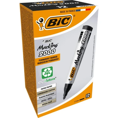 Afbeelding van Permanente markeerstift Bic Marking 2000 Zwart
