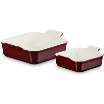 Afbeelding van Le Creuset Set Van 2 Ovenschalen Vierkant Rhone 13 en 20 cm