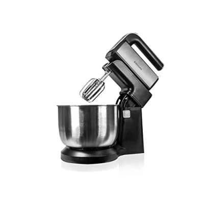 Afbeelding van BEHOME Elektrische mixer met draaibare kom van staal, 3 liter, ledlicht 300 W en 5 instelbare snelheden, garde kneedhaak