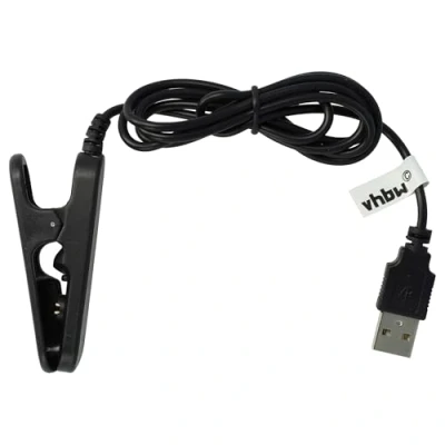 Afbeelding van vhbw USB kabel compatibel met Polar V800 smartwatch, fitnesshorloge, laadstation, zwart, 100 cm
