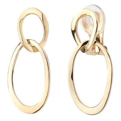 Afbeelding van Traveller Clip Oorbellen Oorclips Dames Hangers Goudkleurig Schakels 157230