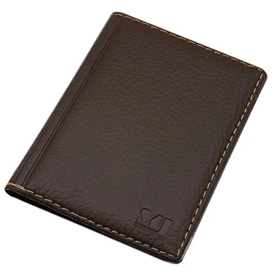 Afbeelding van Elegante ID kaarthouder met contrasterende naden, 4 vakken, MJ Design Duitsland, gemaakt in Europese designs, 2/bruin, eenheidsmaat, uitgaanszak, Uitloopzak