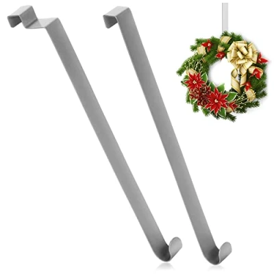 Afbeelding van COM FOUR® 2 x deurhaken van roestvrij staal 26 cm haken voor deurkransen en decoraties kleerhangers woningdeuren binnen; binnen buiten kledinghaken om op te hangen