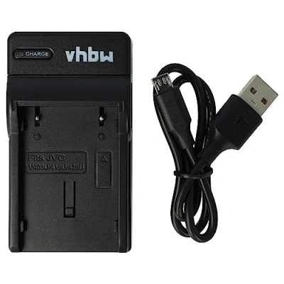 Afbeelding van vhbw USB batterijlader compatibel met JVC BN V408, V408U, V416, V416U, V428 batterij digitale camera, DSLR, Action cam