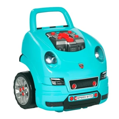Afbeelding van HOMCOM Camion mécano 2 en 1 Jouet Bricolage Enfant Jeu d&#039;imitation mécanicien Nombreux Accessoires Total de 61 pièces Effets sonores et Lumineux Bleu