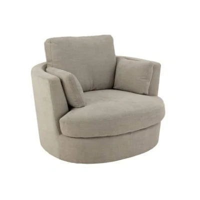 Afbeelding van Fauteuil Chair Swivel Wood/Textile Grey