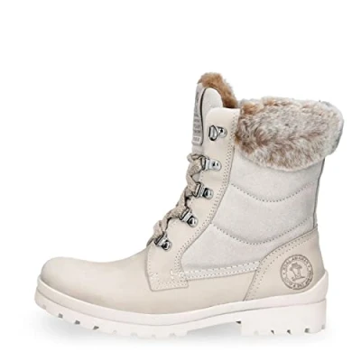 Afbeelding van Panama Jack Tuscani Veterboots, Dames, Maat: 38, Hielo/ice Leer en textiel