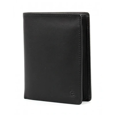 Afbeelding van Esquire Leren Portemonnee Logo Left Hander Wallet Black Zwart