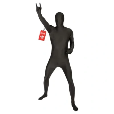 Afbeelding van Morphsuit Compleet kostuum, zwart, XL, originele body voor volwassenen en kinderen, super stretch ideaal doe het zelffeesten, Halloween, cosplay, dames heren