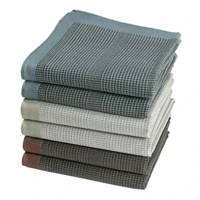 Afbeelding van Zakdoeken in Prince of Wales stijl, 100% katoen, afmetingen: 40 cm x cm, 6 stuks, model Stirling, grijs.